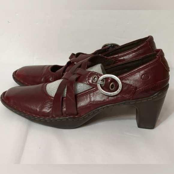 Josef Seibel Heeled Shoes Size 37 Burgundy Red Gorgeous Leather Made in Bulgaria - Picture 3 of 8